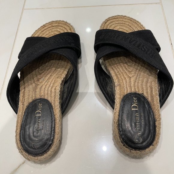 Dior Granville Cotton Espadrille Sandals - Picture 2 of 6